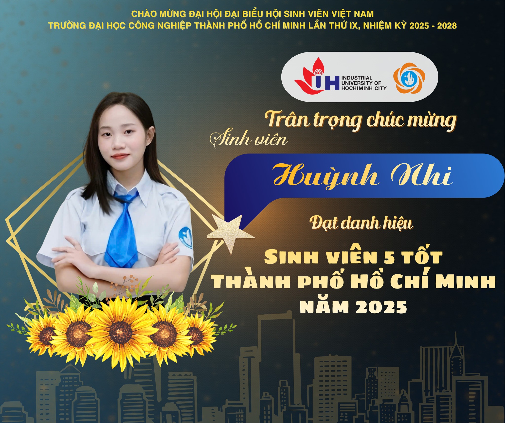 [MỖI TUẦN 1 TIN TỐT – MỖI NGÀY 1 CÂU CHUYỆN ĐẸP] TRÂN TRỌNG CHÚC MỪNG CÁ NHÂN ĐẠT DANH HIỆU “SINH VIÊN 5 TỐT THÀNH PHỐ HỒ CHÍ MINH” NĂM 2025